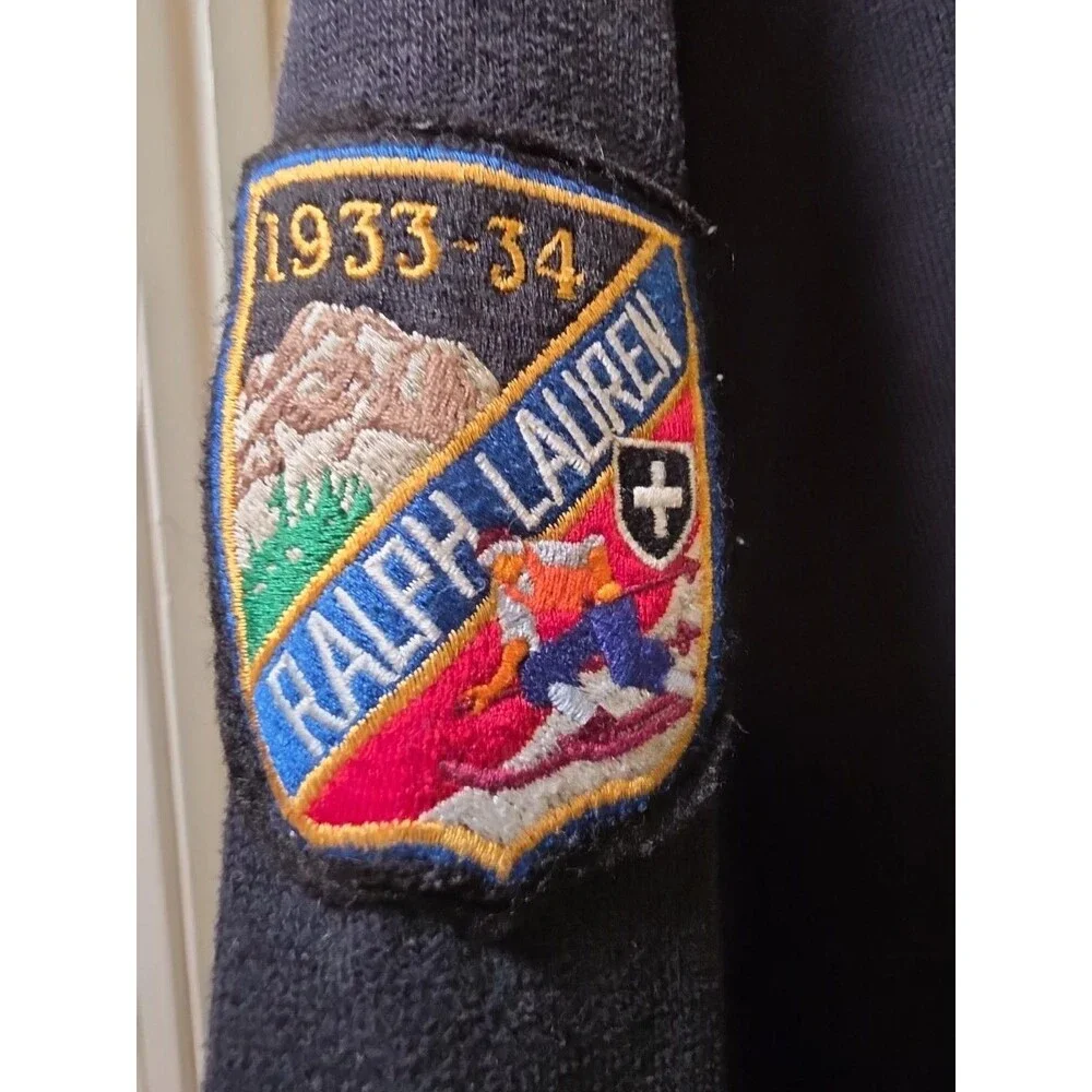Vintage Polo Ralph Lauren 1933-34 Ski Patch Big Pony 1/4 Zip Pullover XXL